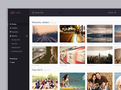 Loop- A photo organising app icon images logo manage organise photo timeline favorite albums photography
