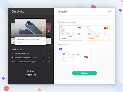Cart - Credit card checkout - Daily UI 002 card cart checkout credit