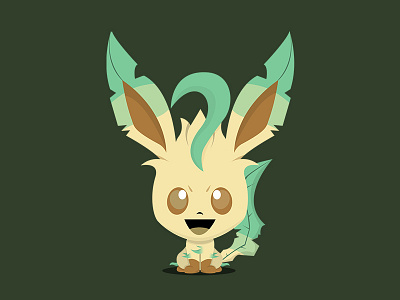 Leafeon (Pokémon) - Bobblehead Style anime artwork branding character character design creative identity illustration leafeon photoshop pokemon pokemongo