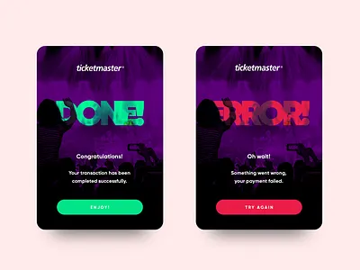 Flash Message - Daily UI #011 app cards checkout dailyui design error flash message success ticket ui ux