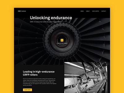 CMD website black bold dark design industry one page redesign single page technology ui videoheader website