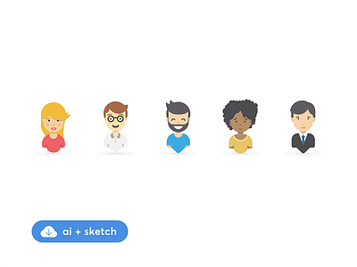 [Freebie] Cartoon Characters vol. 2 cartoon character flat free freebie icons illustration simple vector