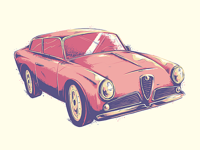 "Alpha" alpha art auto car digitalart illustration old print texture vintage wheels
