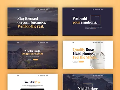 Trio UI Kit for Adobe XD Sneak Peek adobexd design landing nickparker page presentation projectcomet trio uikit ux web