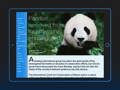 iPad News App Design app arden hanna bay area dailyui design for hire freelance ios ipad news news feed ui