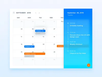 Day071 I Schedule blue clean dailyui list minimal schedule