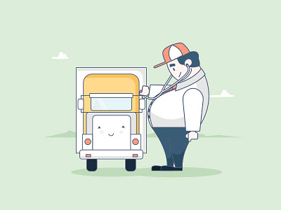 Doctor Who? o.O blog post car character character design cloud doctor illustration inspection mountain truck vehicle