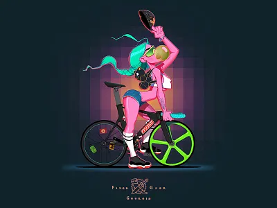 Fixed Gear Georgia 2d art ass bike fixedgear georgia girls iamjoka illustration legs tbilisi trackbike