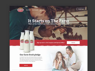 Dairy Farm Home Page atomux cow dairy farm home page sketch ui website