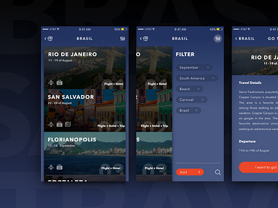 Filter explore app clean detail explore ios iphone mobile travel ui user ux