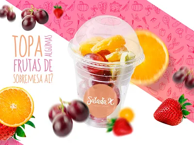 Fruit Cup branding fruit gênia packing salad salada x