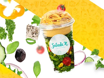 Salad Cup branding gênia packing salad salada x