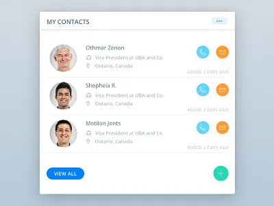 Contacts Ui app contact interface layout ui ui kits ux web design website