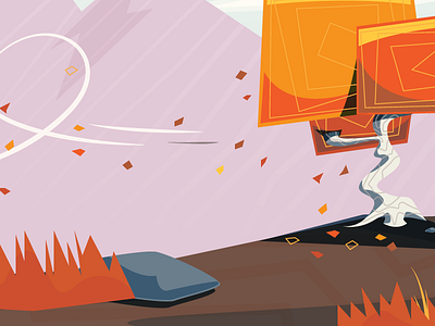 Mountain Air air hill top illustration leaves mountain orange tree wind