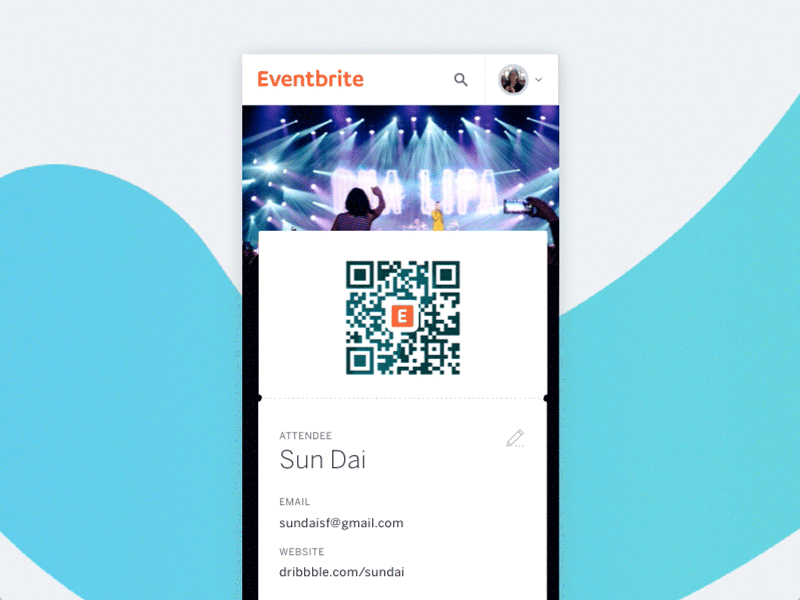 Single entry ticket QR scan animation checkin event qr code scan ticket ui