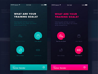 Training Goals clean dark fit fitness gym ios minimal trainer ui
