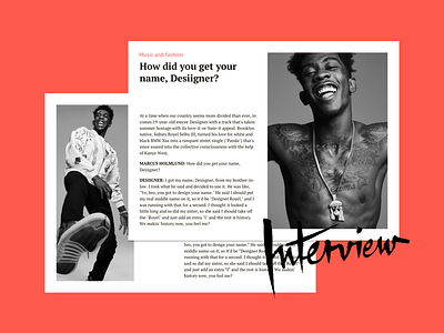 Interview magazine (Desiigner) article bem bemdesign bemjson concept grid grid layout interview magazine postcss