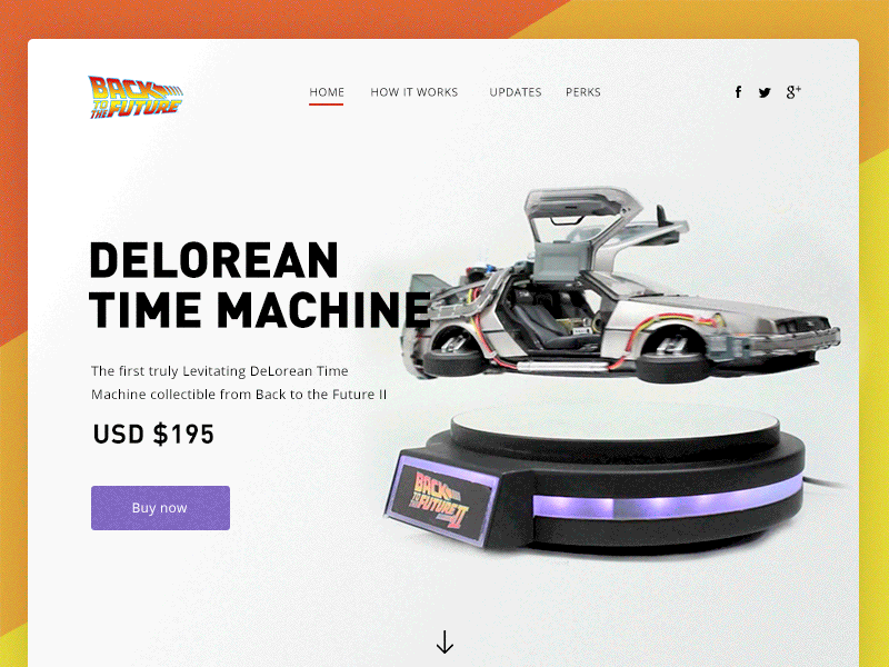 Daily UI #003 — Landing Page 003 buy daily ui delorean gif landing