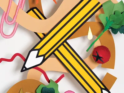 College Cooking // The Washington Post Food Section college editorial illustration food illustration paper papercraft