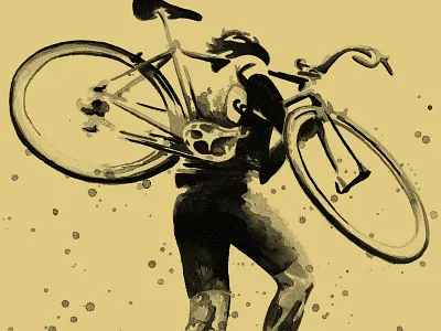 CX watercolor bike cx cycling cyclocross gritty painting racing watercolor