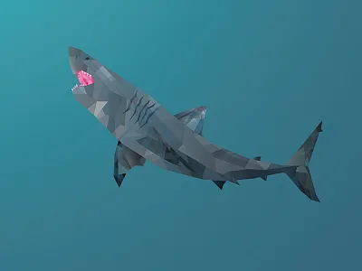 Great White Shark facet geometric shark