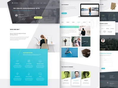 Creative Agency Full Pixels agency branding creative agency development landing page design light ui web studio website design