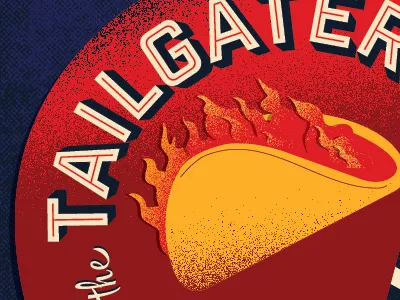 The Tailgater austin football helmet illustration tacos tailgater