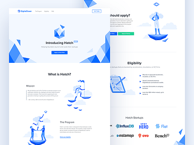 Hatch Landing Page branding digitalocean geometric hatch landing page layout web design website