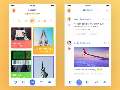 Group App Mobile clean date picker event freelance group icon mobile app simple timeline ui ux white