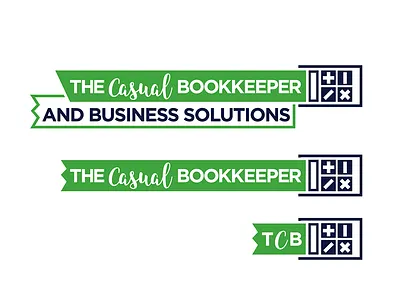 The Casual Bookkeeper Logo WIP business calculator green minimal sans serif script taxes