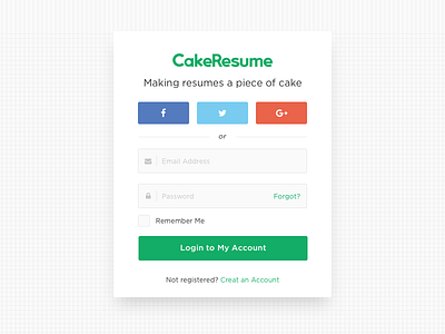 CakeResume Login Page login register resume signin sso web website