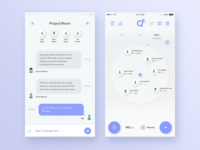 Project Manage app design flat ios light theme manage management mobile project team ui ux