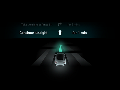 Navigation turn by turn center display cluster freebie hud map navigation sketch tesla ui ux