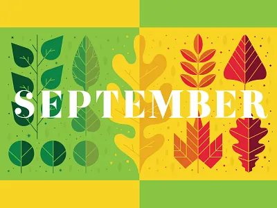 Dallas Child Magazine (Sept. illustration) calendar fall leaves month nature september summer typography ullustration