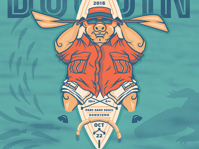 2016 Boudin Cook-Off Poster boudin cook off event festival food kayak lafayette louisiana pig porker poster