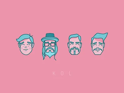 Kings of Leon, Walls album character draw face flat icon kings of leon kol music pink portrait rock