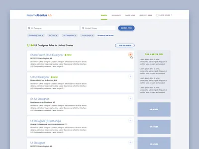 Jobs Search Page clean log in login minimalistic register sign up simple ui web web design