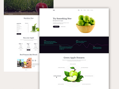 Green Apple landing Page apple green landing page product single ui ux web website