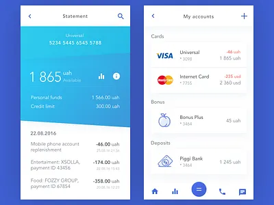 Bank Account balans bank bonus card deposits income ios master mobile visa