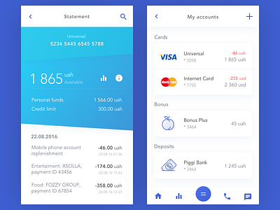Bank Account balans bank bonus card deposits income ios master mobile visa