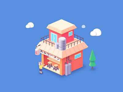 ramen noodle shop 2d illustration image isometric naruto noodle ps shop ui