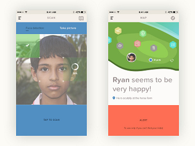 Tracking system idea app park scan ui
