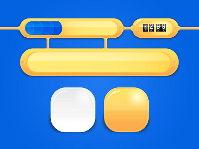 Mobile Game UI Kit Preview android button cartoon game gui interface kit mobile ui