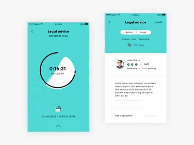 Meeting timer mobile app app category coffee landing meeting mobile profil ratings schedule sketch timer ui