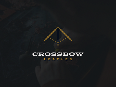 Crossbow Leather Logo accessories artisan branding clothing craft goods hand made identity leather logo textile trade