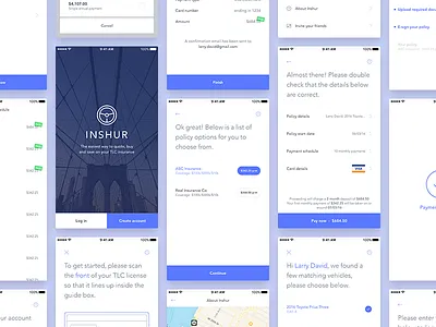 Inshur App app clean conversational freelance ios larry david mobile pretty good simple ui ux