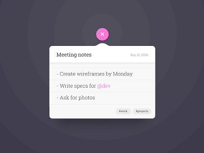 Day #73 - Notes Widget 100 days of ui dailyui dropdown finland helsinki notes widget tooltip ui