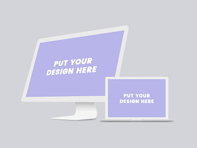Freebie - Free iMac & Macbook PSD Mockup design free freebie graphics imac macbook minimal mockup photoshop project psd