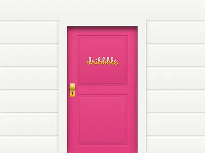 Dribbble invite account door draft dribbble giveaway illustration invitation invite invites member sketch
