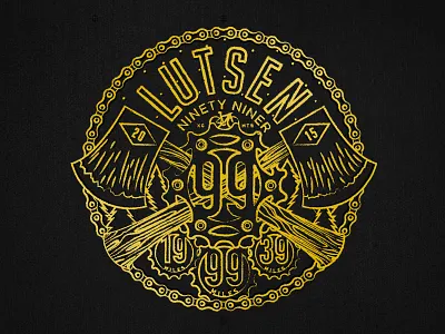 Lutsen 99er apparel graphic axes bike carving chain cycling drawing gold monoweight race